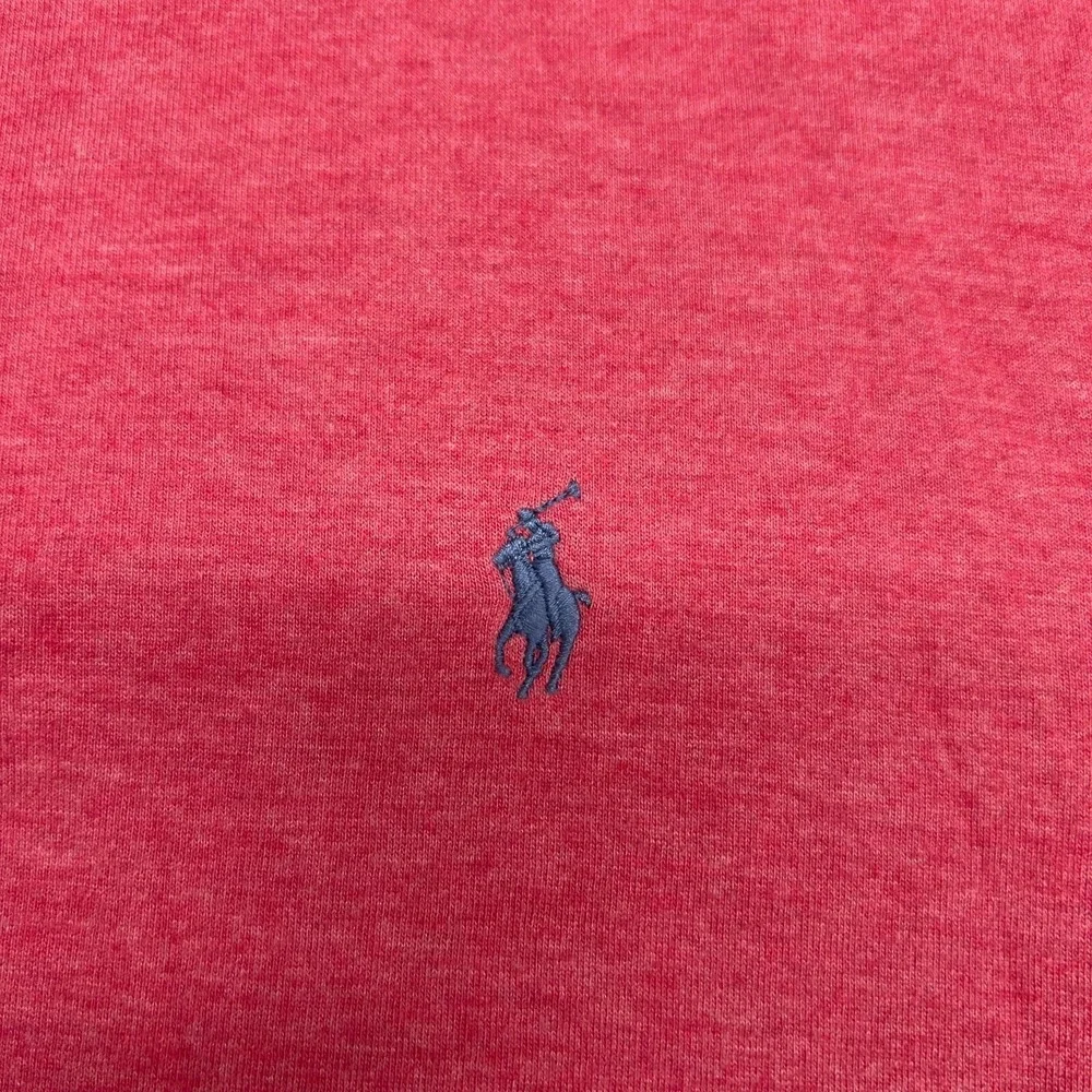 Polo Ralph Lauren Sweatshirt Mens M Salmon Pink 1/4 Zip Up Preppy Pony Pullover